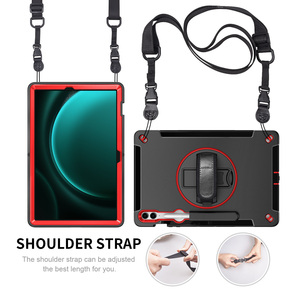 Étui <span class=keywords><strong>portable</strong></span> pour tablette <span class=keywords><strong>Samsung</strong></span> Tab <span class=keywords><strong>S9</strong></span> FE <span class=keywords><strong>Plus</strong></span> 12,4 pouces SM-X616 avec support rotatif à 360°, protection d'angle et sangle réglable - Product Image 4