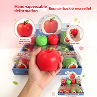 Jouet anti-stress en forme de pomme, blocs de construction transfrontaliers les plus vendus, jouet réaliste en TPR en forme de fruit, emballage cadeau