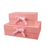Boîte cadeau personnalisée en gros, prix de gros, luxe, pliable, A4, A3, profonde, XXL, grande, carrée, ruban magnétique, couvercle magnétique rose, couleurs personnalisées