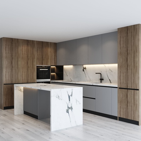 PA Modern Modular Designs Melamine Kitchen Cabinet