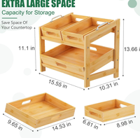 Bamboe Dubbellaags Staande Opbergrek voor Fruit en Groenten in Keuken en Woonkamer