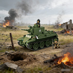 675 Piezas de Bloques de Construcción de Tanques, Tanque Ligero BT-7 de la Unión Soviética de la Segunda Guerra Mundial, Soldados y Armas, Juguetes de Bloques de Construcción - Product Image 2
