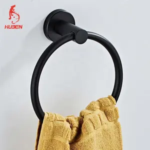 SUS304 Stainless Steel Black Bath Towel Ring Bathroom Hand Towel Holder Towel Ring Around Brushed Nickel Circle