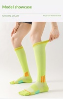 Chaussettes de compression athlétiques pour hommes et femmes - Chaussettes de fitness mi-mollet pour la course à pied, soutien musculaire, respirantes, antibactériennes, en polyester