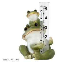 Polyrésine/Résine 5 po. Tableau debout polyrésine <span class=keywords><strong>grenouille</strong></span> pluviomètre, vert - Product Image 2