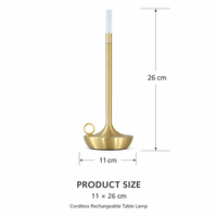 Lampe de table LED sans fil rechargeable, écologique, simple, à intensité variable tactile sur 3 niveaux, en aluminium, pour restaurant, bar, café, hôtel, chevet, ambiance
