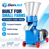 Moulin à granulés d'aliments pour poissons 9KL-400 de 37 kW, robuste, avec matrice de 398 mm, système à 4 rouleaux, haute capacité, production commerciale d'aliments pour animaux avec moteur