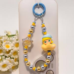 Cordino Ufficiale Serie 'Goodnight Starry Sky' con Charm a Nuvola e Perle Forate, Lunghezza 16cm, per Telefono e Borsa - Product Image 5