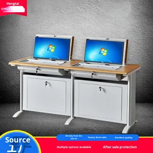 Lớp học đào tạo máy tính màn hình giọng nói có tính năng vật liệu kim loại hiện đại máy vi tính phòng sinh viên bàn ẩn lưu trữ - Product Image 3