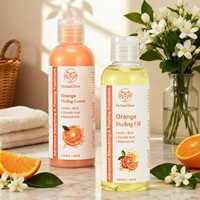 Lotion Peeling Éclaircissante et Exfoliante à l'Orange Fermentée, AHA, BHA, Acide Glycolique et Niacinamide pour le Corps – Système de Traitement Renouvelant la Peau