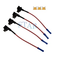 Adaptateur de fusible pour voiture 12V, 2 adaptateurs de fusible standard ATO ATC ATM APM, porte-fusible en ligne 16AWG 15CM