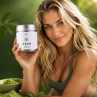 Boîte en fer blanc de qualité alimentaire en gros, 30g 50g, pour matcha, café et thé en poudre, format voyage, avec impression de décalcomanie et bouchon à vis scellé, personnalisable