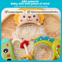 Lot de 10 hochets en plastique à motifs de dessins animés, sonnettes à main, jouets d'éveil pour bébés