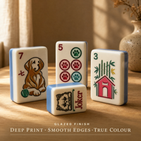 Tuiles de Mahjong et de Poker en Acrylique Personnalisées de Luxe avec Empreintes de Pattes d'Animaux - Résistantes à l'Eau, Écologiques et Durables pour Jeux de Société et Cadeaux de Fêtes