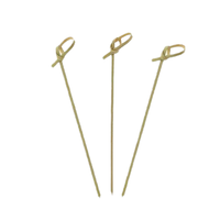Brochettes en bambou vert naturel nouées avec long manche, qualité alimentaire, style coréen, pour grillades au charbon de bois, fournitures de fête en gros