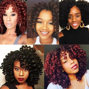 Vente en gros 8 pouces jamaïcain Bounce Jumpy baguette Curl Crochet tresse cheveux torsion <span class=keywords><strong>tresses</strong></span> africaines en synthétique tressage Extensions <span class=keywords><strong>de</strong></span> cheveux - Product Image 3