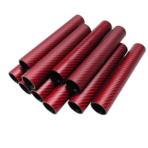 Tubo Rígido de Fibra de Carbono de Alto Rendimiento 3K Twill Color Rojo Personalizado - Product Image 1