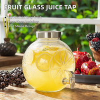 Contenant à Boissons en Verre Transparent Minimaliste de Qualité Supérieure en Forme de Fruit avec Couvercle Clip-on Grande Capacité – Vente en Gros, Écologique