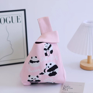 Fashion Luxury Flower Pattern Mini <b>Purse</b> Women Handbag <b>Cute</b> Knitted Tote Bag - Product Image 2