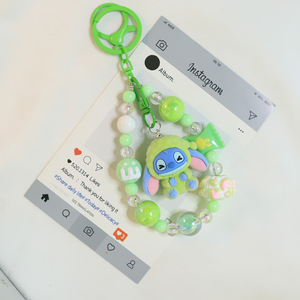 Creative Cartoon Doll Bead Phone Chain Keychain Plush Pendant Backpack Couple Car Key Suspension Gift Keychain