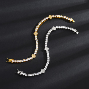Tennis <b>Bracelet</b> Full Diamond Four Leaf Clover 18K Gold Plated <b>Copper</b> Alloy Jewelry Gift Fashion <b>Bracelet</b> - Product Image 4