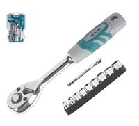 Set Kunci Soket Ratchet Metrik VCANO, Universal dengan Bit Hex, Batang Sambung Panjang, Gagang Karet Ergonomis, OEM Dapat Disesuaikan