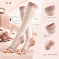 Chaussettes de compression blanches à bout ouvert, pour le sport, à compression graduée pour le mollet, OEM, marque privée, échantillonnage en vrac, emballage