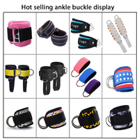 NQ SPORTS Fitness – Nouveaux Sangles de Cheville Rembourrés de Style Avancé avec Anneau en D pour Musculation, Bandes de Poignet pour Machines à Câble de Gym, Sangles de Cheville à Anneau en D