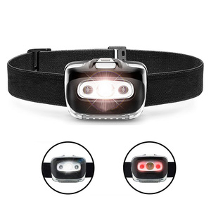 Bán Buôn Có Thể Điều Chỉnh Headband Đèn Pha Dây Đeo <span class=keywords><strong>LED</strong></span> Đèn Pha Màu Đỏ Ánh Sáng Trắng Cắm Trại Chạy Câu Cá Khô Pin Đầu Đèn - Product Image 4