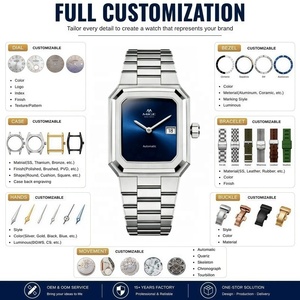 Reloj de pulsera personalizado para hombre, estilo casual, analógico, automático, con fecha luminosa, resistente al agua 5ATM, de acero inoxidable. - Product Image 2