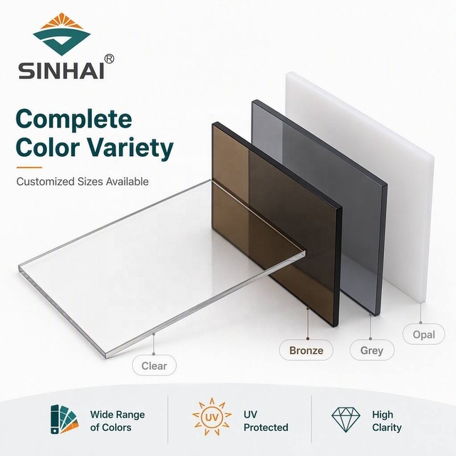 Modern Hotel Polycarbonate Roofing Sheets 1mm-20mm Thickness UV Coated Eco-Friendly Durable ISO9001 Certified PC Panel