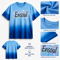 OEM-Hersteller Übergroßes 250GSM Dip-Dye Bedrucktes T-Shirt Sommer Hip-Hop Premium Baumwolle Streetwear Kurzarm-T-Shirt für Herren