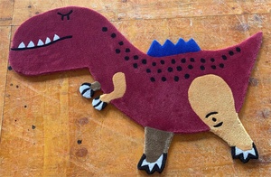 Nimal-alfombras con diseño de dinosaurio de dibujos animados, alfombras acrílicas hechas a mano con logotipo personalizado - Product Image 2