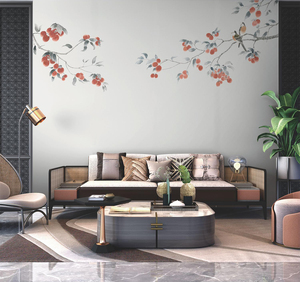 Personnalisé 3d Chinois Nature Paysage Plantes Botaniques Fleurs Oiseau Papillon <span class=keywords><strong>Papier</strong></span> Peint Chinoiserie Soie <span class=keywords><strong>Papier</strong></span> Peint Mural <span class=keywords><strong>Papier</strong></span> Peint - Product Image 1