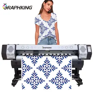 China fábrica 1.6/1.8m 5/6ft Inkjet Eco Solvente Grande Formato Sublimação Vinil Impressora t-shirt vestuário roupas máquina de impressão