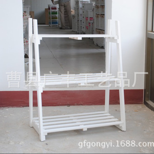 Étagère à chaussures blanche à trois niveaux en bois massif, style rustique, 65,36,80 cm, autoportante pour salon - Product Image 3