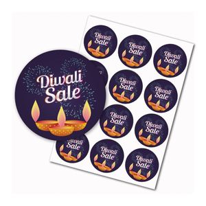 Festival of <b>Lights</b> Party Favor Sticker Kit Happy Diwali Round Candy and <b>Circle</b> Stickers - Product Image 3