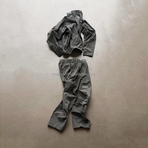 High Quality Windbreaker Tracksuit Custom Manufacturer Windproof Waterproof <b>Zip</b> <b>up</b> <b>Jackets</b> and Nylon Pants Set Windbreaker Set - Product Image 4