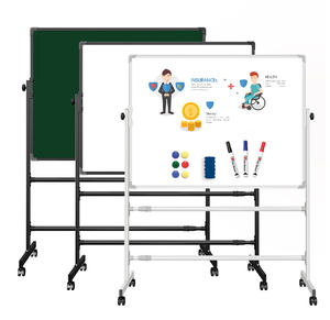 Tableau blanc magnétique mobile de bureau avec tableau effaçable à sec 36x48 pouces Réglable en hauteur et réversible à 360° - Product Image 5