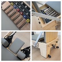 Reformer Pilates en chêne de qualité studio, pliable et réglable, équipement de fitness pour les jambes, vente en gros OEM