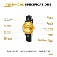 Jam Tangan Wanita Skmei 2072 Dress, Fashion Custom OEM Japan Movt Diamond Quartz, Jam Tangan Kulit untuk Wanita