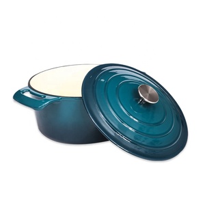 Casserole en <span class=keywords><strong>fonte</strong></span> <span class=keywords><strong>émaillé</strong></span>e compatible induction 10L, ensemble chauffe-plats écologique - Product Image 1