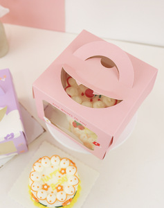 Caja de regalo de pastel de cumpleaños Rosa directa de fábrica, cajas de pastel de <span class=keywords><strong>Mousse</strong></span> con ventana, caja de pastel cuadrada para embalaje - Product Image 2