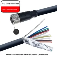 Connecteur M12 étanche avec câble, 2/3/4/5/6/8/12 broches, câble de connexion aviation mâle et femelle pour capteur