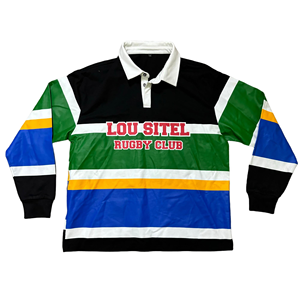 Maglia da Rugby Personalizzata di Alta Qualità, Polo da <span class=keywords><strong>Uomo</strong></span> con Ricamo e Stampa Serigrafica, Maglietta a Maniche Lunghe, Polo a Righe - Product Image 1