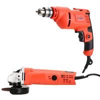Ensemble perceuse sans fil sans balais et meuleuse d'angle 125 mm 450 W, 2 pièces, mode réglable, alimenté par batterie, emballé en carton OEM