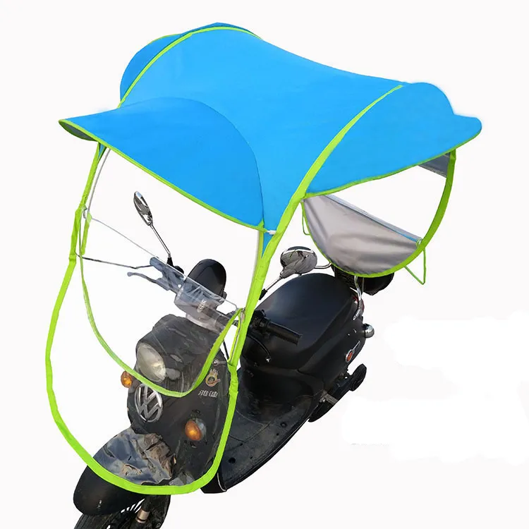 Motorcycle Mobility Raincoat Poncho Blue Electric Vehicle Polyester Sun Shade Rain Cover Motor Motorbike Scooter Umbrella