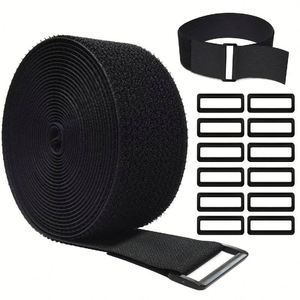 Sangle de fixation 2 en 1 souple et durable avec boucle auto-bloquante en plastique/métal pour regrouper et sécuriser les objets - Product Image 1