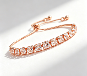 Square Cubic Zirconia Tennis <b>Bracelet</b> Adjustable Slide Chain Women Sparkling <b>Crystal</b> <b>Bracelet</b> Wedding Bridal Jewelry - Product Image 1