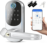 Serrure Intelligente TTlock en Métal pour Porte avec Trou de Clé Caché, Code Carte, Cloud, Alliage d'Aluminium, Tuya WiFi, Empreinte Digitale, Serrure à Levier Intelligente